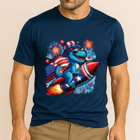 Funny Dinosaur Firecracker 4th Of July Patriotic Dino Performance Shirt