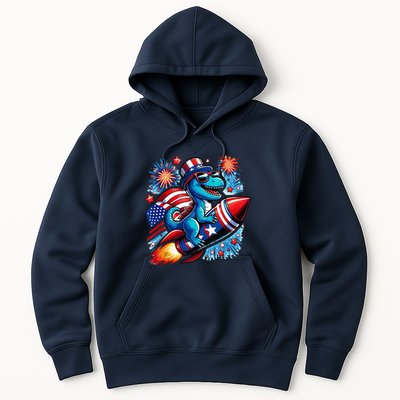 Funny Dinosaur Firecracker 4th Of July Patriotic Dino Hoodie