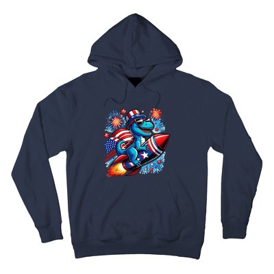 Funny Dinosaur Firecracker 4th Of July Patriotic Dino Hoodie