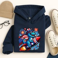 Funny Dinosaur Firecracker 4th Of July Patriotic Dino Hoodie