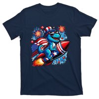 Funny Dinosaur Firecracker 4th Of July Patriotic Dino T-Shirt