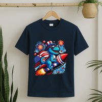Funny Dinosaur Firecracker 4th Of July Patriotic Dino T-Shirt