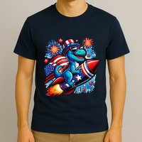 Funny Dinosaur Firecracker 4th Of July Patriotic Dino T-Shirt