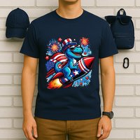 Funny Dinosaur Firecracker 4th Of July Patriotic Dino T-Shirt