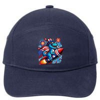 Funny Dinosaur Firecracker 4th Of July Patriotic Dino 7-Panel Snapback Hat