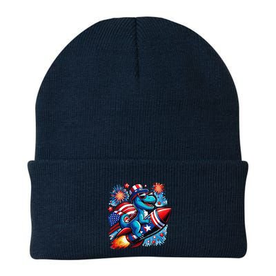 Funny Dinosaur Firecracker 4th Of July Patriotic Dino Beanie