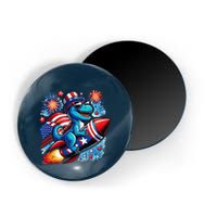 Funny Dinosaur Firecracker 4th Of July Patriotic Dino Magnet