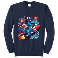 Funny Dinosaur Firecracker 4th Of July Patriotic Dino Tall Sweatshirt