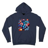 Funny Dinosaur Firecracker 4th Of July Patriotic Dino Tall Hoodie