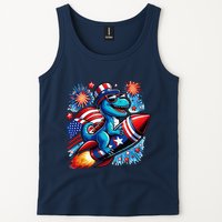 Funny Dinosaur Firecracker 4th Of July Patriotic Dino Tank Top