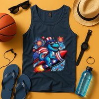 Funny Dinosaur Firecracker 4th Of July Patriotic Dino Tank Top