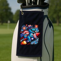 Funny Dinosaur Firecracker 4th Of July Patriotic Dino Golf Towel
