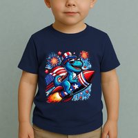 Funny Dinosaur Firecracker 4th Of July Patriotic Dino Toddler T-Shirt