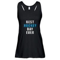 Father's Day Funny BEST HOCKEY DAY EVER Gift Ladies Essential Flowy Tank