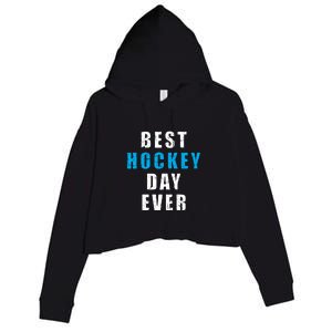 Father's Day Funny BEST HOCKEY DAY EVER Gift Crop Fleece Hoodie