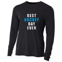 Father's Day Funny BEST HOCKEY DAY EVER Gift Cooling Performance Long Sleeve Crew