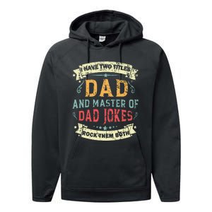 Fathers Day From Daughter Master of Dad Jokes Funny Dad Performance Fleece Hoodie