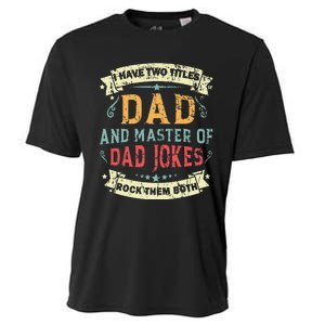 Fathers Day From Daughter Master of Dad Jokes Funny Dad Cooling Performance Crew T-Shirt