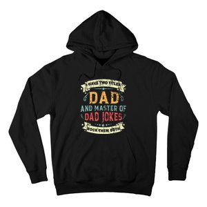 Fathers Day From Daughter Master of Dad Jokes Funny Dad Hoodie