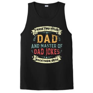 Fathers Day From Daughter Master of Dad Jokes Funny Dad PosiCharge Competitor Tank