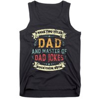 Fathers Day From Daughter Master of Dad Jokes Funny Dad Tank Top