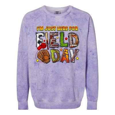 Field Day Funny For Teacher Happy Field Day 2024 Colorblast Crewneck Sweatshirt