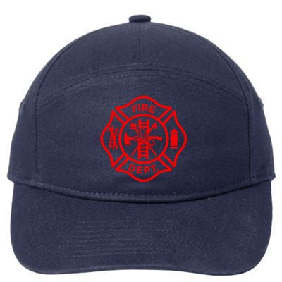 Fire Departt Fire Firefighter Emblem 7-Panel Snapback Hat