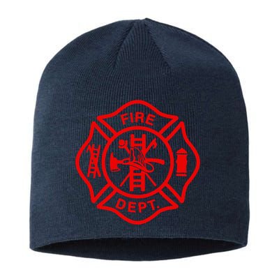 Fire Departt Fire Firefighter Emblem Sustainable Beanie