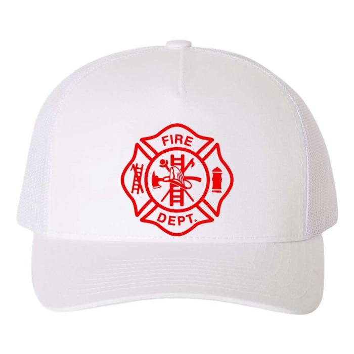 Fire Departt Fire Firefighter Emblem Yupoong Adult 5-Panel Trucker Hat