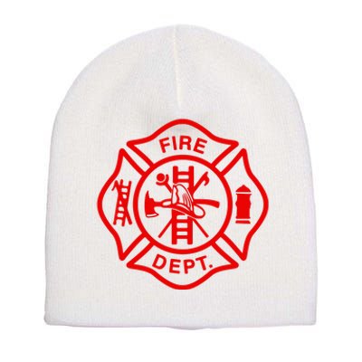 Fire Departt Fire Firefighter Emblem Short Acrylic Beanie