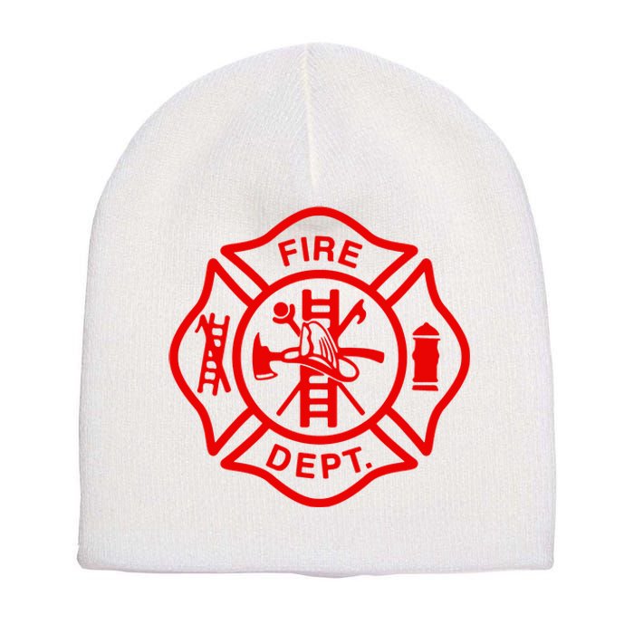 Fire Departt Fire Firefighter Emblem Short Acrylic Beanie