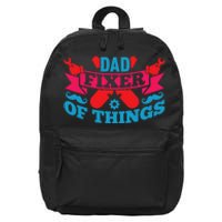 Funny Design For FatherS Day Quote Dad Fixer Of Things 16 in Basic Backpack