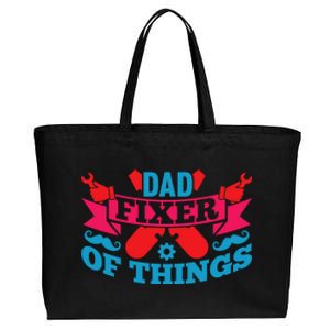 Funny Design For FatherS Day Quote Dad Fixer Of Things Cotton Canvas Jumbo Tote