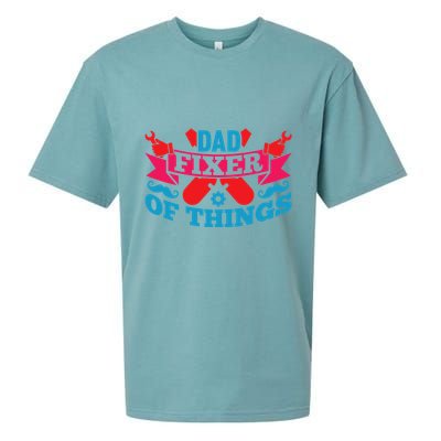 Funny Design For FatherS Day Quote Dad Fixer Of Things Sueded Cloud Jersey T-Shirt