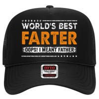 Father's Day Funny World's Best Farter I Mean Father High Crown Mesh Back Trucker Hat