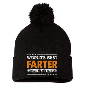 Father's Day Funny World's Best Farter I Mean Father Pom Pom 12in Knit Beanie