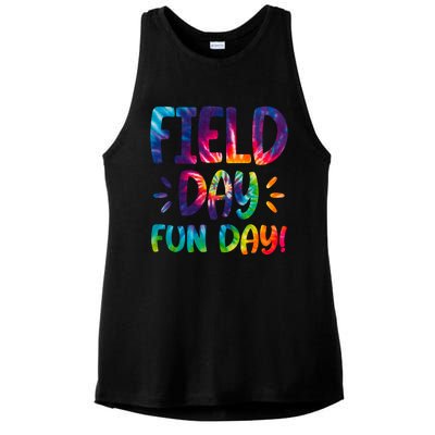 Field Day Fun Day Colorful Tie Dye Ladies PosiCharge Tri-Blend Wicking Tank