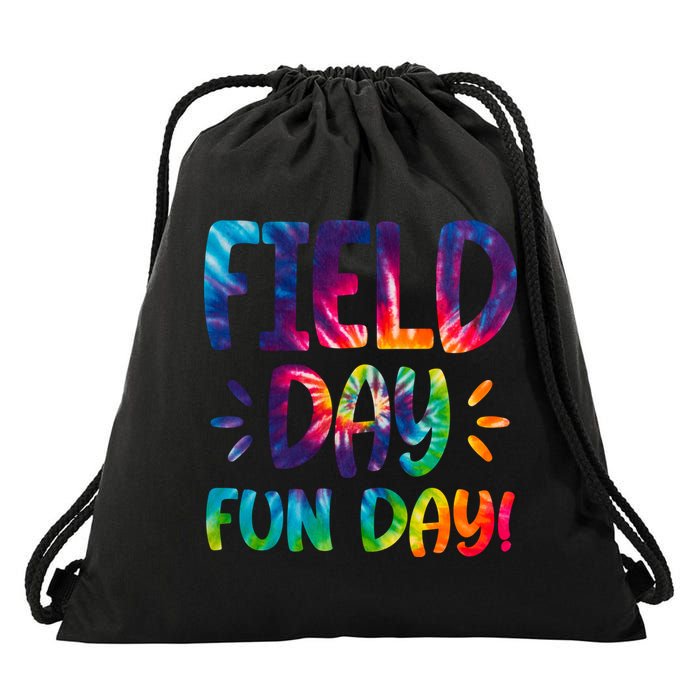 Field Day Fun Day Colorful Tie Dye Drawstring Bag