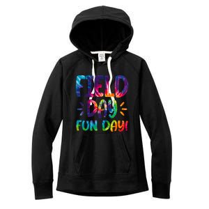 Field Day Fun Day Colorful Tie Dye Women's Fleece Hoodie