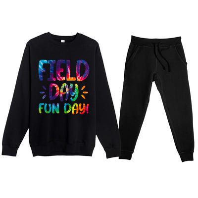 Field Day Fun Day Colorful Tie Dye Premium Crewneck Sweatsuit Set