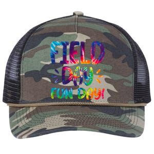 Field Day Fun Day Colorful Tie Dye Retro Rope Trucker Hat Cap