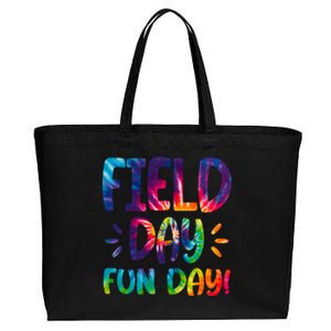 Field Day Fun Day Colorful Tie Dye Cotton Canvas Jumbo Tote