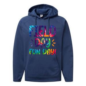 Field Day Fun Day Colorful Tie Dye Performance Fleece Hoodie