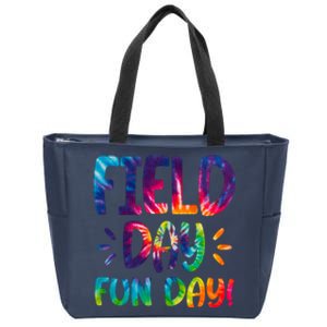 Field Day Fun Day Colorful Tie Dye Zip Tote Bag