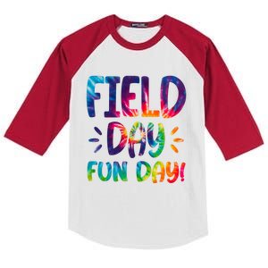 Field Day Fun Day Colorful Tie Dye Kids Colorblock Raglan Jersey