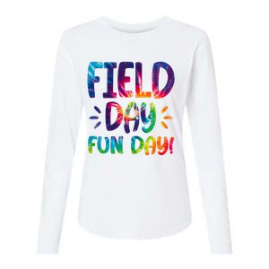 Field Day Fun Day Colorful Tie Dye Womens Cotton Relaxed Long Sleeve T-Shirt