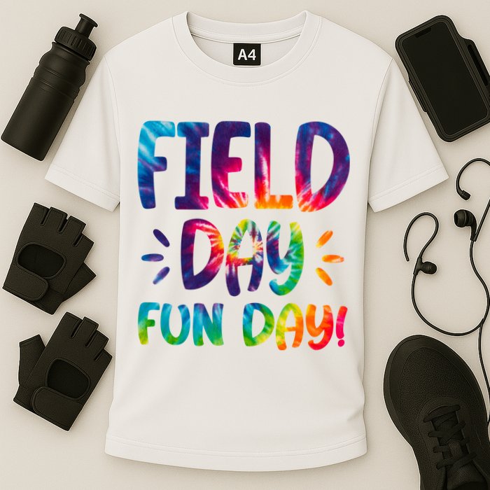 Field Day Fun Day Colorful Tie Dye Cooling Performance Crew T-Shirt