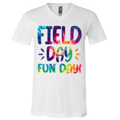 Field Day Fun Day Colorful Tie Dye V-Neck T-Shirt