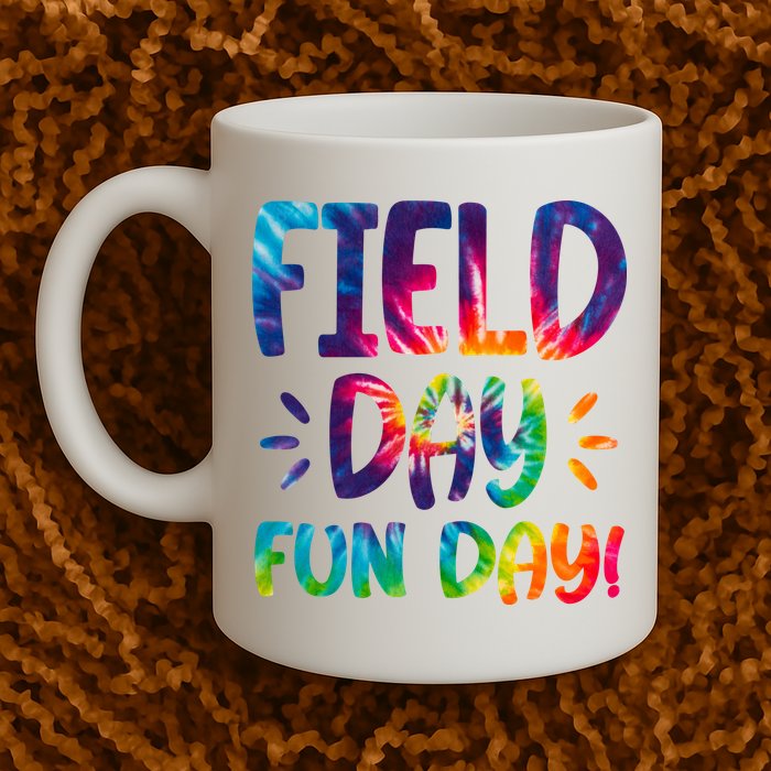 Field Day Fun Day Colorful Tie Dye Mug