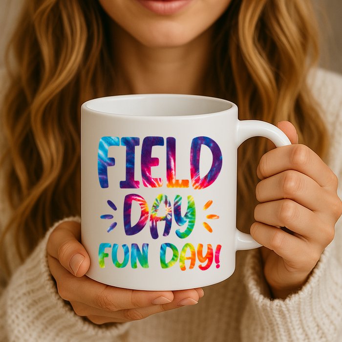 Field Day Fun Day Colorful Tie Dye Mug